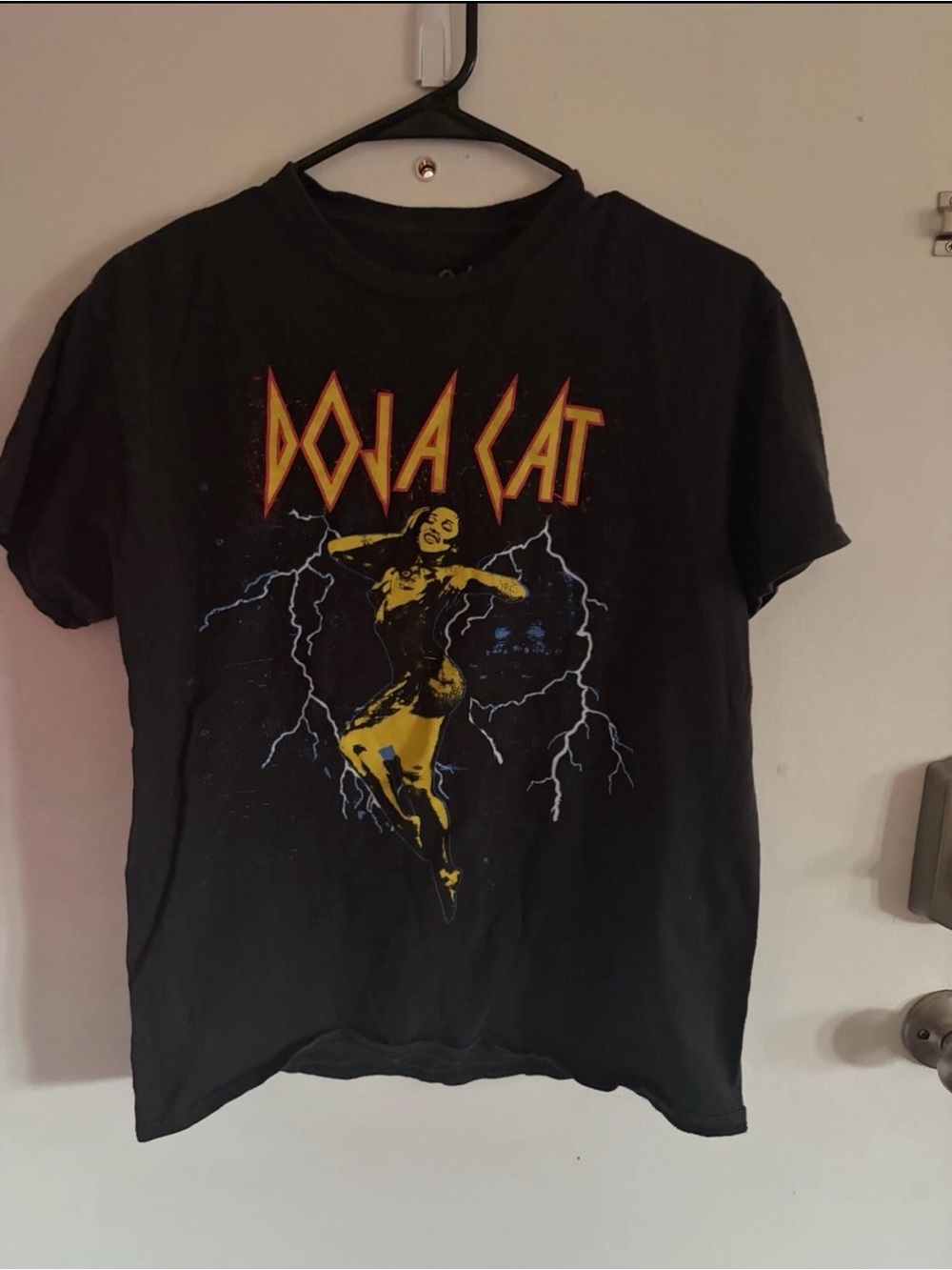 Black Doja Cat Graphic Short-Sleeve Tee for Men
